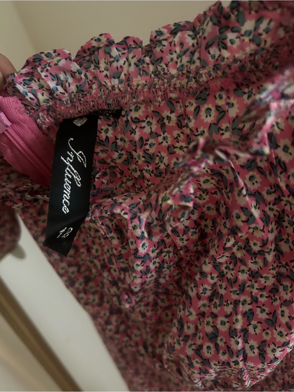 Influence Pink Floral Cottagecore Puff Sleeve Midi Dress - Picture 5 of 7